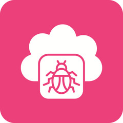 Cloud Virus Line Color Icon