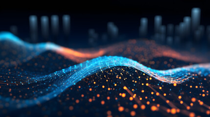 Digital Waveforms: Abstract Tech Background
 - obrazy, fototapety, plakaty