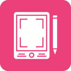 Pen Tablet Line Color Icon