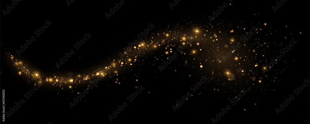 Aufkleber christmas light effect, sparkling magic dust particles.a trail of golden particles. a trail of stard
