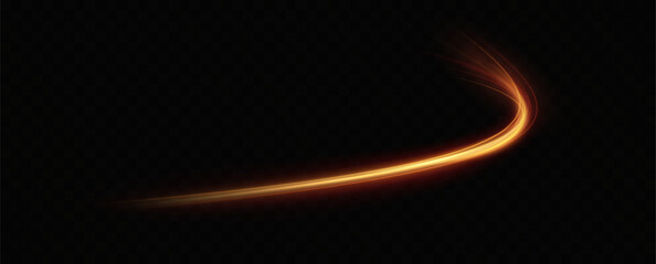 	
Golden glowing swirl. The effect of moving at the speed of light. Easy trail. Shiny wavy path. Vector.Neon light.