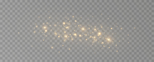 Golden sequins glow with many lights. Glittering dust. Luxurious background of golden particles.	