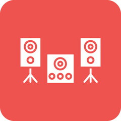 Sound System Line Color Icon