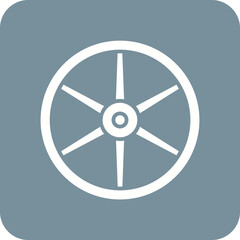 Wooden Wheel Line Color Icon