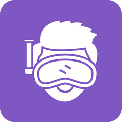 Scuba Diving Line Color Icon