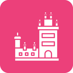 Naklejka premium Belem Tower Line Color Icon