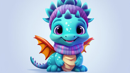 cute little dragon in a hat.