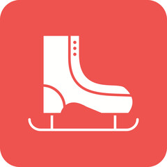 Ice Skate Line Color Icon