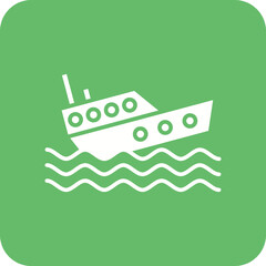 Obraz premium Boat Sink Line Color Icon