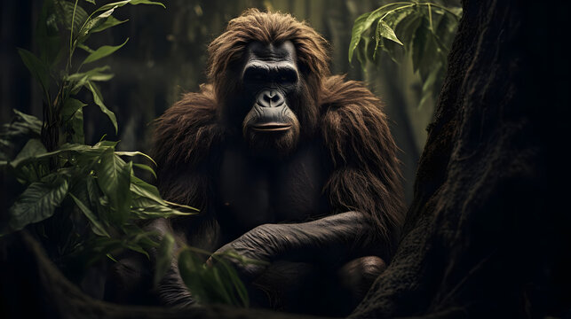 Recreation of Extinct Gigantopithecus, Generative AI