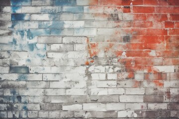 old wall background with stained aged bricks