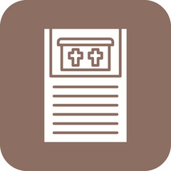 Death Certificate Line Color Icon