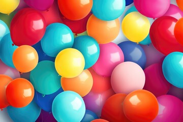 Fototapeta na wymiar colorful balloons with happy celebration party background