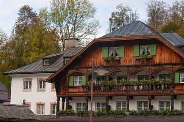 Fototapeta na wymiar Konigsee Germany - An old house in Konigsee