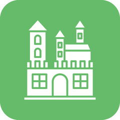 Ghost Castle Line Color Icon