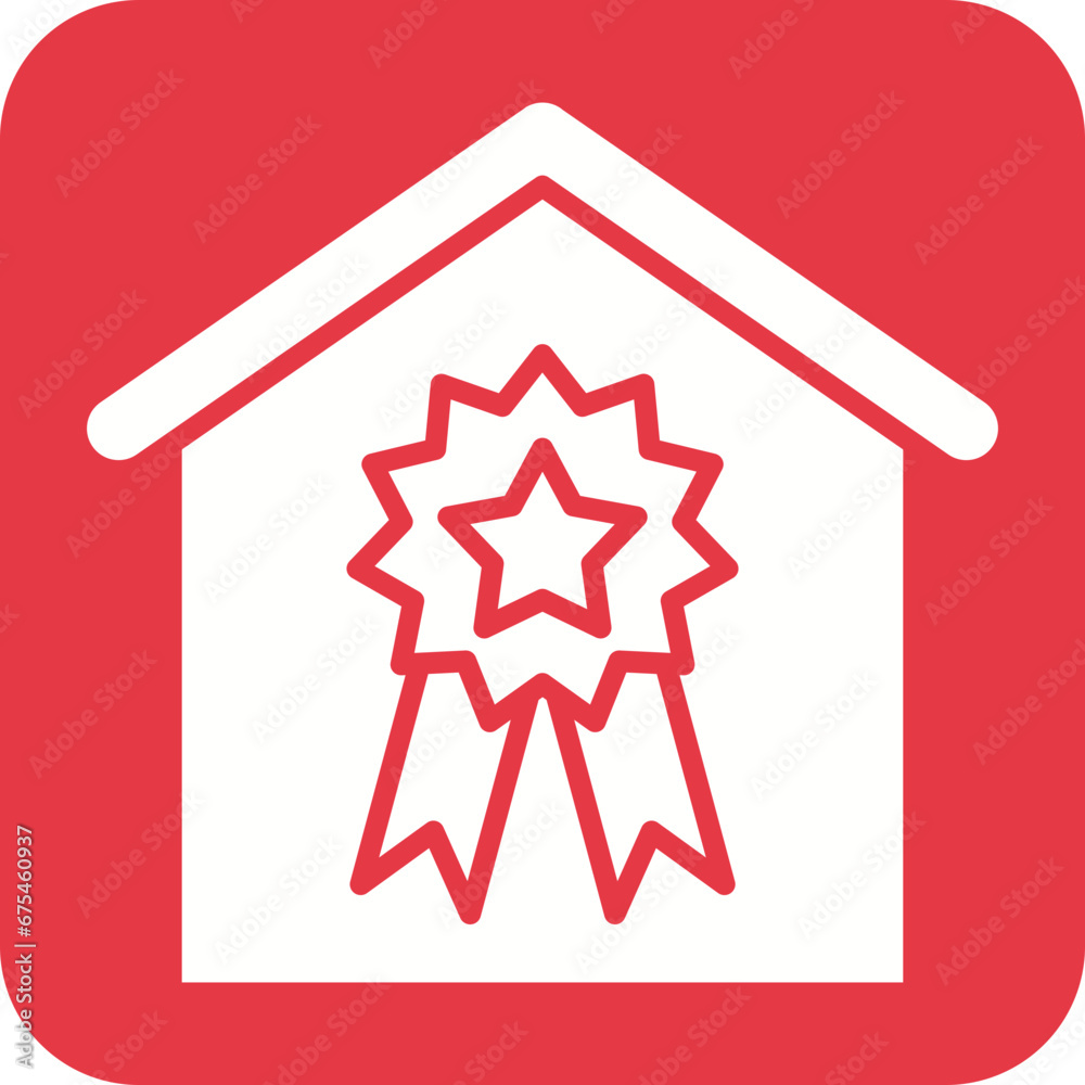 Canvas Prints House Award Line Color Icon