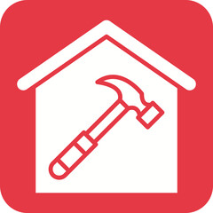 House Construction Line Color Icon