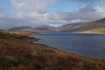 Loch Glascarnoch is a 7-kilometre-long (4.3 mi) reservoir in the highlands of Scotland between Ullapool and Inverness, UK