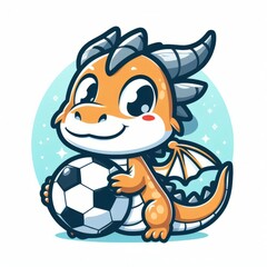 Naklejka premium dragon play with ball