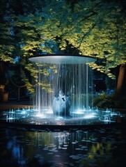 Fountain at nighttime