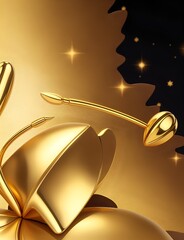 Obraz premium Golden silvester background. High resolution background with lighting effect and sparkle with copy space for text. Background images for banner and poster.