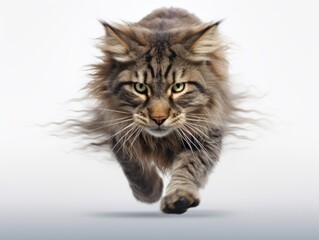 Awesome epic photo of cat on white background