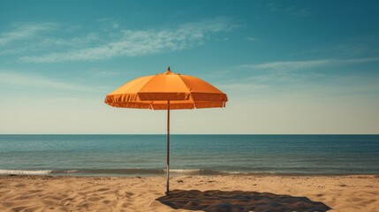 beach umbrella on the beach ai generated