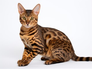 Awesome epic photo of cat on white background