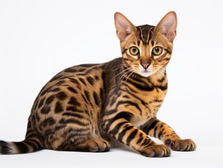 Awesome epic photo of cat on white background