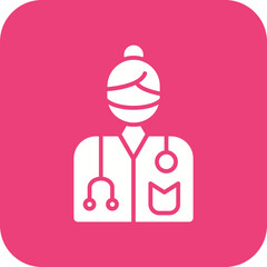 Female Surgeon Line Color Icon