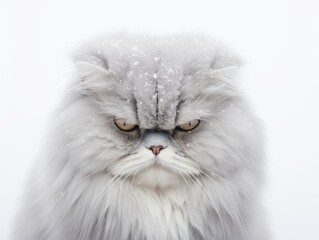 Awesome epic photo of cat on white background