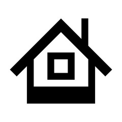 Illustration of a house with a chimney isolated on a white background for a coloring book