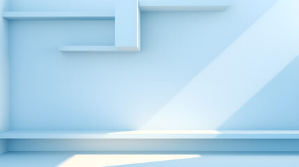 Abstract Contemporary Interior 3d Render, A white room with a white wall and a light on the wall,AI Generative 