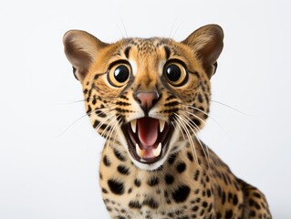 Obraz premium Cat in pose on white background