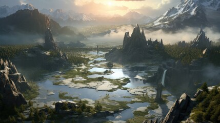 Investigate the intersection of game world design and technical constraints in creating stunning landscapes