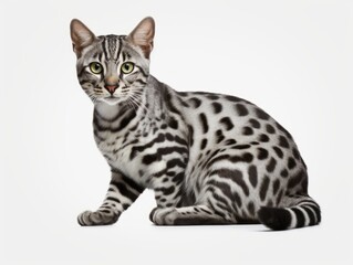 Fototapeta premium awesome epic photo of cat on white background national geographic style