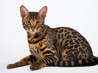 awesome epic photo of cat on white background national geographic style
