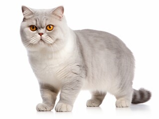 Obraz premium awesome epic photo of cat on white background national geographic style