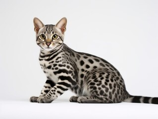 Obraz premium awesome epic photo of cat on white background national geographic style