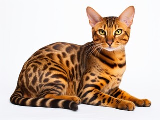 awesome epic photo of cat on white background national geographic style