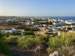 View from the hill of the city