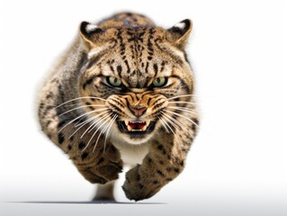 Fototapeta premium awesome epic photo of cat on white background national geographic style