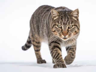 Fototapeta premium awesome epic photo of cat on white background national geographic style