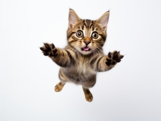 Obraz premium awesome epic photo of cat on white background national geographic style