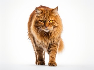 Obraz premium awesome epic photo of cat on white background national geographic style
