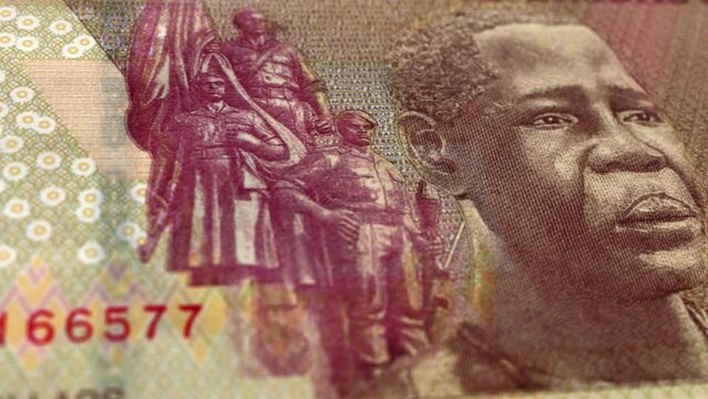 Zimbabwe Zimbabwean Dollar 50 Banknotes, Fifty Zimbabwean Dollar, Close-up and macro view of the Zimbabwean Dollar, Tracking and Dolly Shots 50 Zimbabwean Dollar banknote Observe and Reserve Side