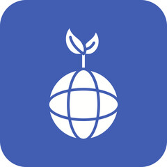 Green Planet Line Color Icon