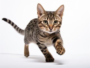 awesome epic photo of cat on white background national geographic style