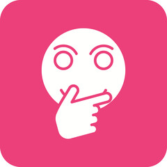 Thinking Face Line Color Icon