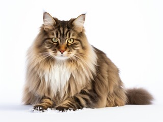 Obraz premium awesome epic photo of cat on white background national geographic style